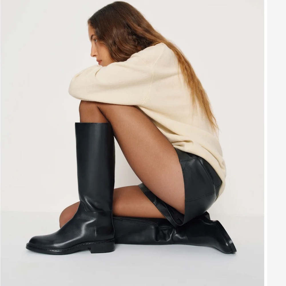 EUC Reformation Nancy Knee Boot, Black Size 7